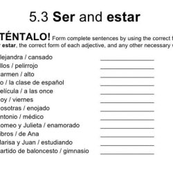 Practice worksheet ser vs estar