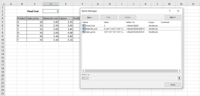 Delete the defined name kitchen january from the worksheet