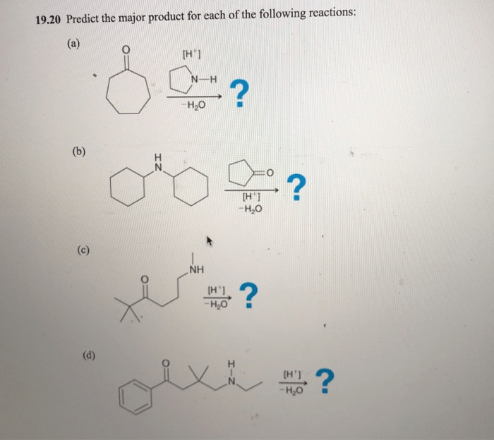 Major predict following reactions each br naoh cl h2o heat buok dbn h20 solved