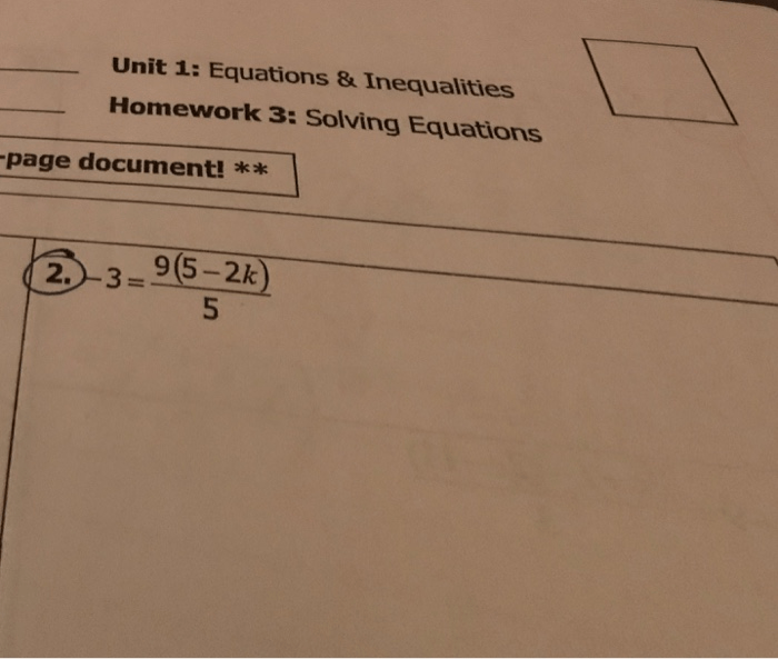 Unit 1 equations and inequalities homework 4 absolute value equations