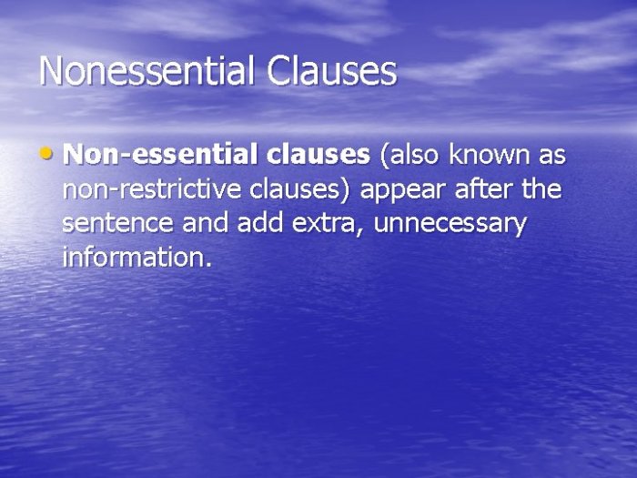 Essential and nonessential clauses worksheet with answers pdf