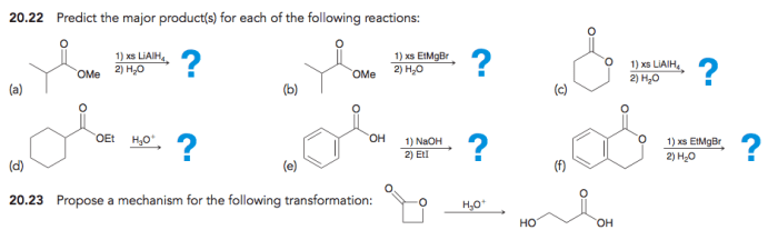 Predict the major product for each of the following reactions